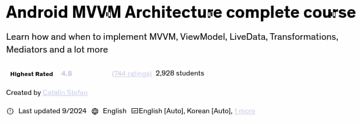 Pictures · Udemy — Android MVVM Architecture complete course 2024-9
