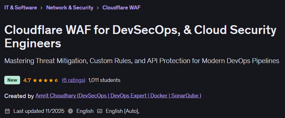 चित्र · Cloudflare DevSecOps और क्लाउड सुरक्षा इंजीनियरों के लिए WAF 2025-11