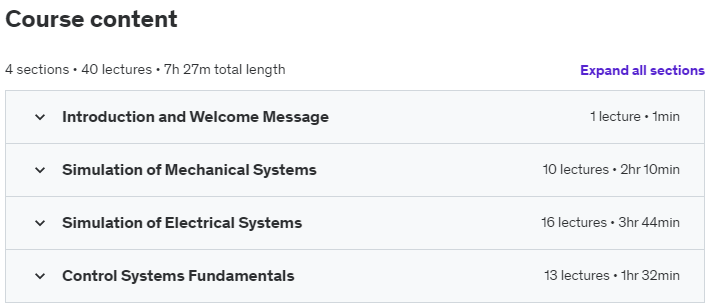 Course topics · Control Systems Made Simple | Beginner’s Guide 2018-9