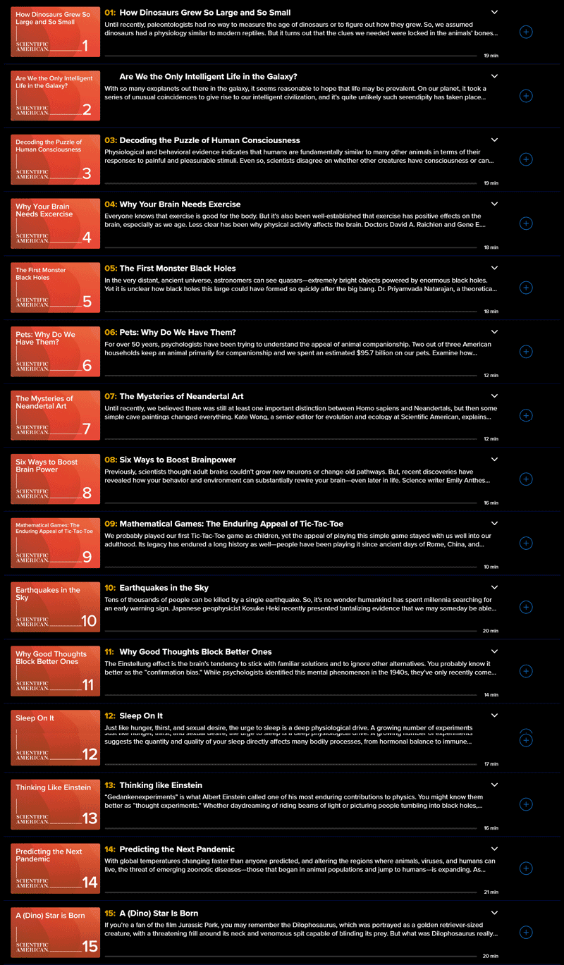 Temas del curso · The Great Courses Plus – Mind-Blowing Science: Temporada 1 2021-4