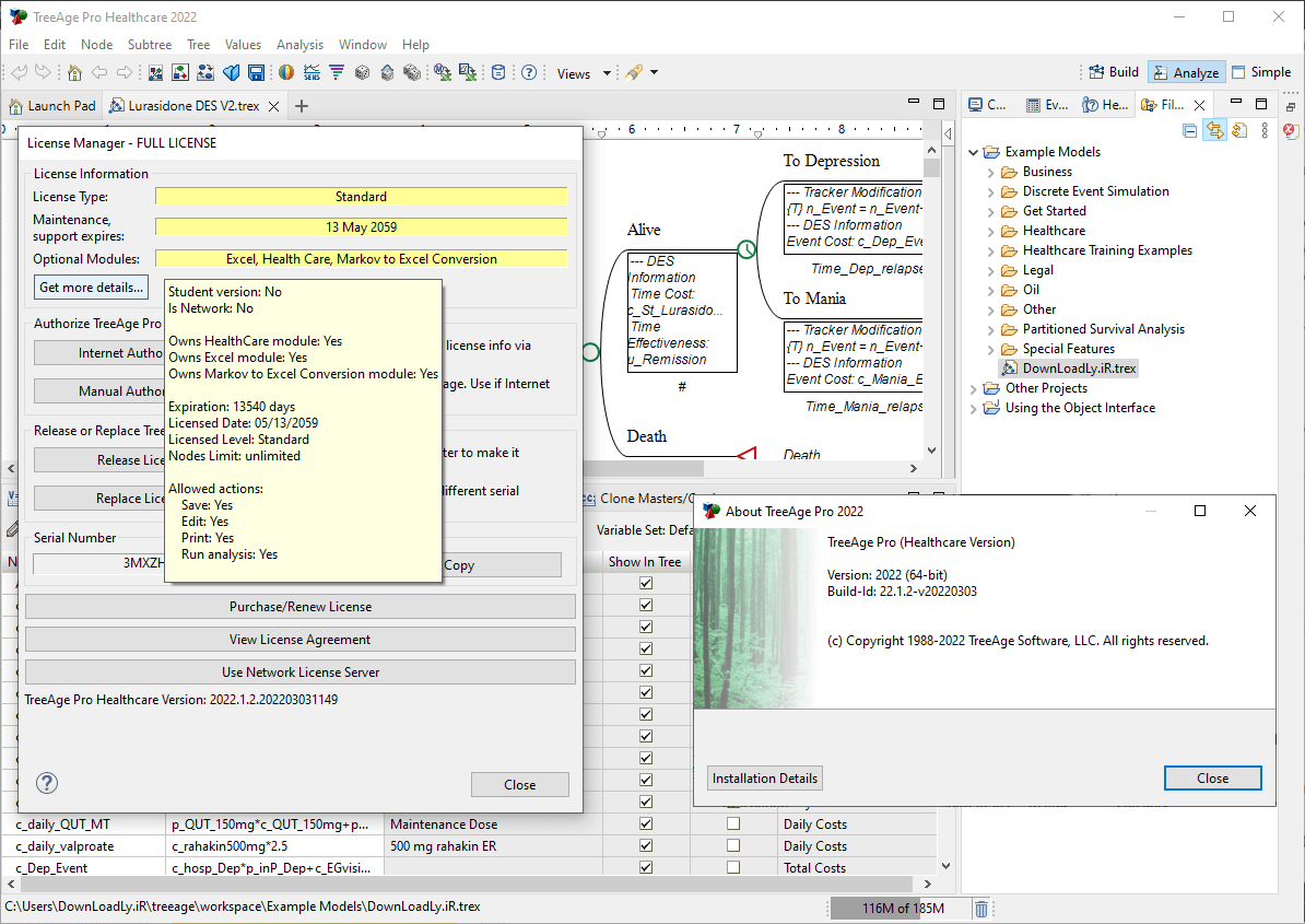 Pictures · TreeAge Pro Healthcare 2022 R1.2 Windows/macOS