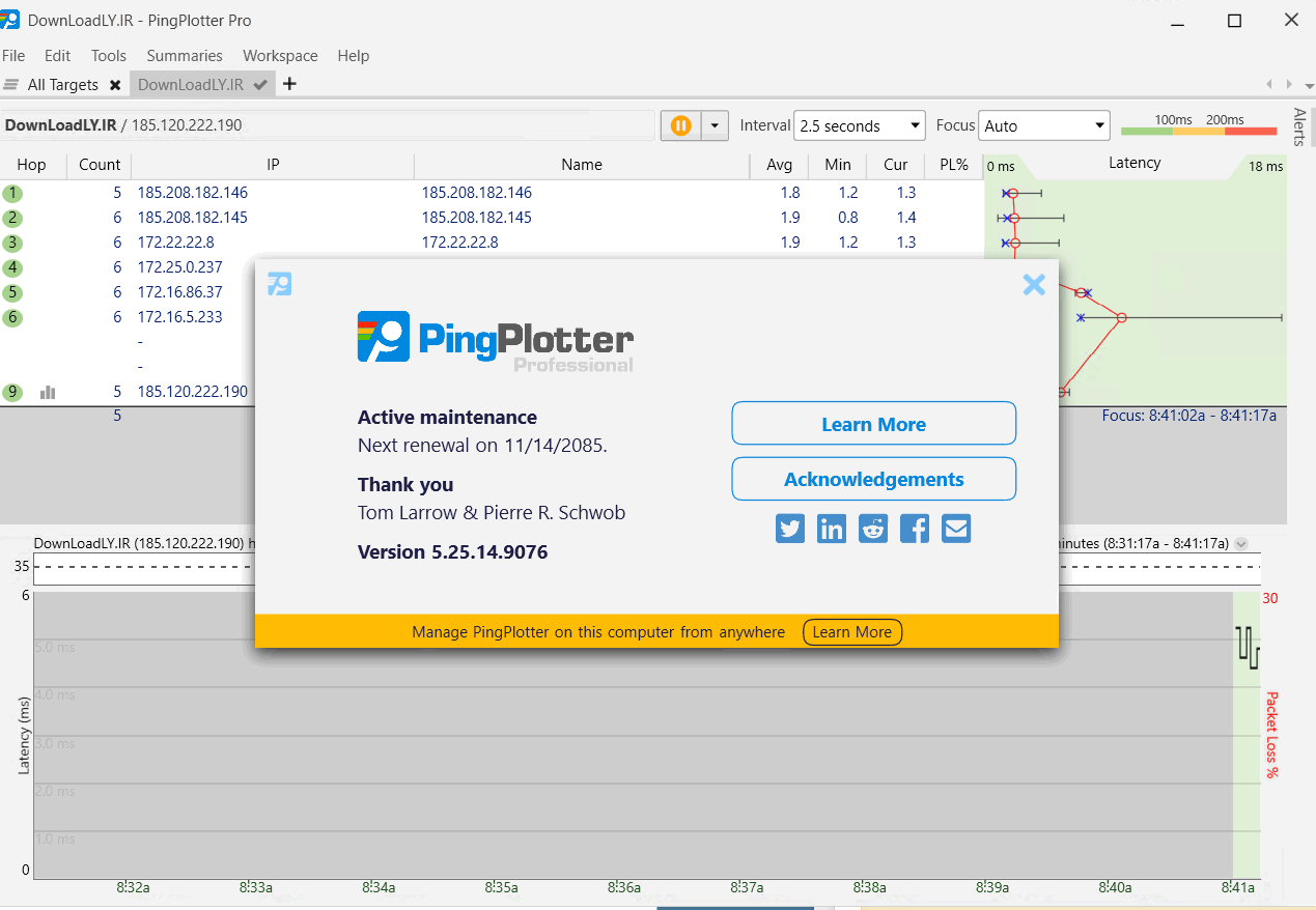 Images · PingPlotter professionnel 5.27.9.1419