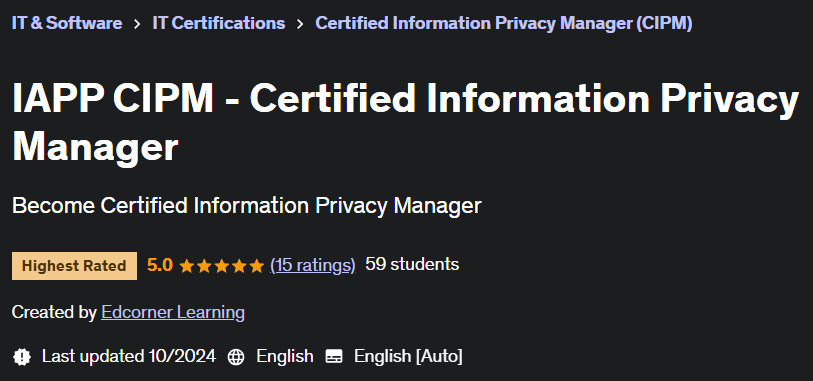 Pictures · Udemy — IAPP CIPM – Certified Information Privacy Manager 2024-9