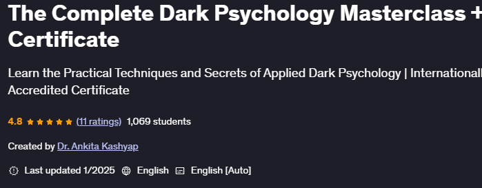 Imágenes · La psicología oscura completa curso completo + Certificado 2025-1