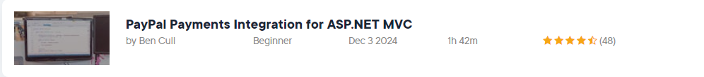 Pictures · Pluralsight — PayPal Payments Integration for ASP.NET MVC 2024-11
