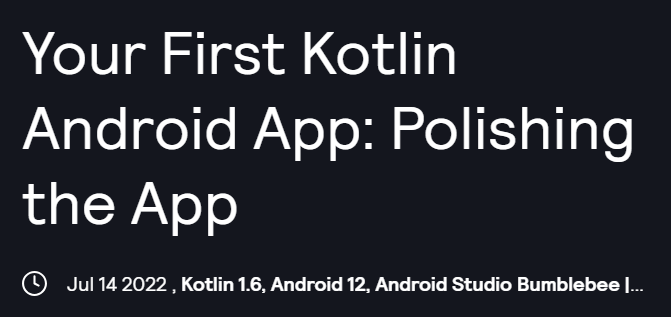 Pictures · Kodeco – Your First Kotlin Android App: Polishing the App 2023-2