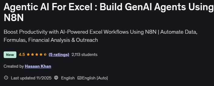 الصور · الذكاء الاصطناعي الوكيلي لـ Excel : بناء وكلاء GenAI باستخدام n8n 2025-9