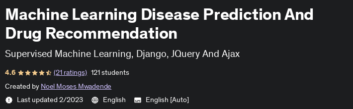 Pictures · Udemy — Machine Learning Disease Prediction And Drug Recommendation 2021-1