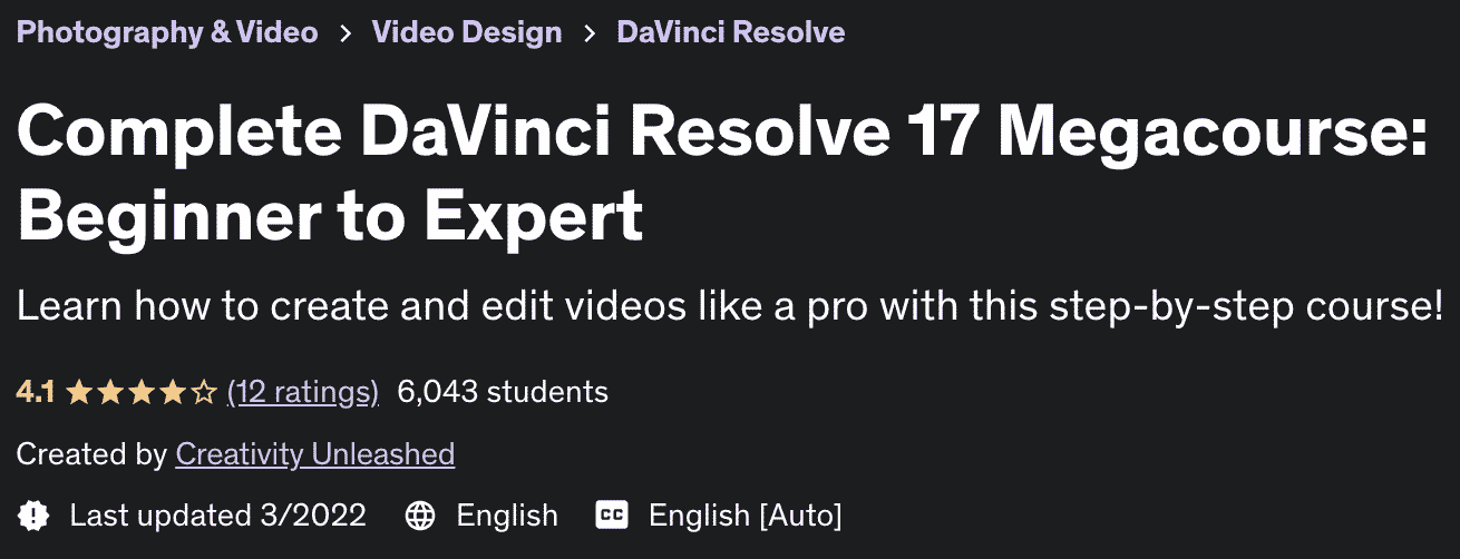 Pictures · Udemy — Complete DaVinci Resolve 17 Megacourse: Beginner to Expert 2022-3