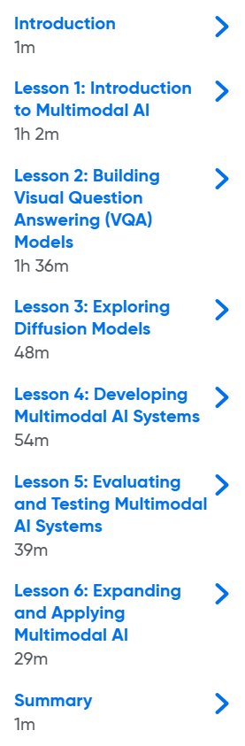 Course topics · Oreilly – Multimodal AI Essentials: Merging Text, Image, and Audio for Next-Generation AI Application 2025-3