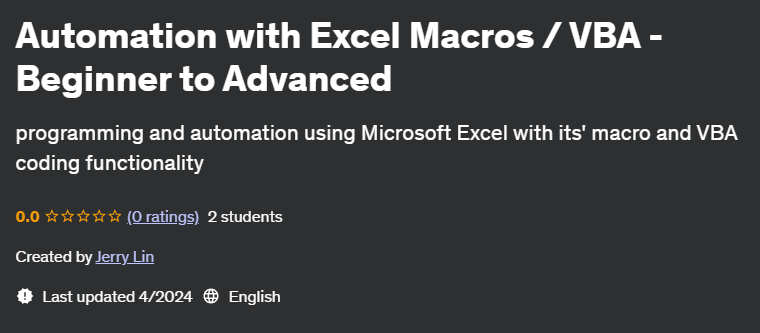Pictures · Udemy — Automation with Excel Macros / VBA – Beginner to Advanced 2024-3