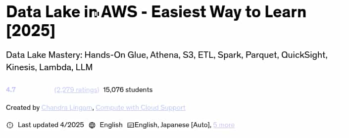 Pictures · Udemy — Data Lake in AWS – Easiest Way to Learn [2025] 2025-4