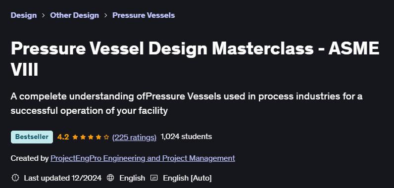 Pictures · Udemy — Pressure Vessel Design Masterclass – ASME VIII 2022-3
