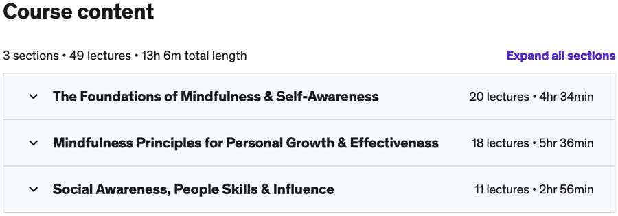 Course topics · Mindfulness for Highly Effective Management and Leadership 2021-11