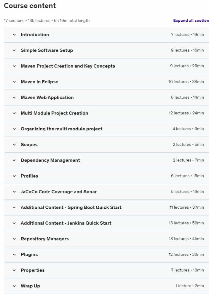 Course topics · Maven Crash Course 2022-1