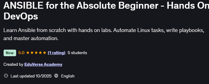 이미지 · Ansible 원래 제목: Absolute Beginner - Hands On DevOps 2025-10