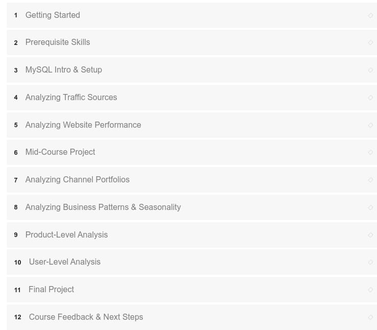 Course topics · Maven Analytics – Advanced MySQL for Marketing & Web Analytics 2025-10