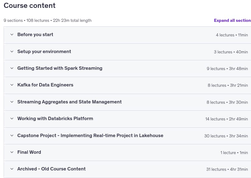 Kursthemen · Spark Streaming – Streamverarbeitung in Lakehouse – PySpark 2024-7