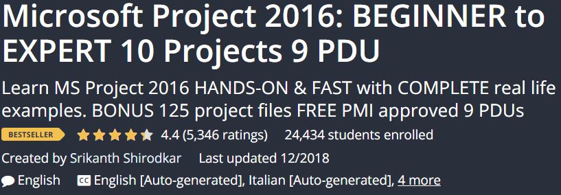 Pictures · Udemy — Microsoft Project 2016: BEGINNER to EXPERT 10 Projects 9 PDU 2018-12
