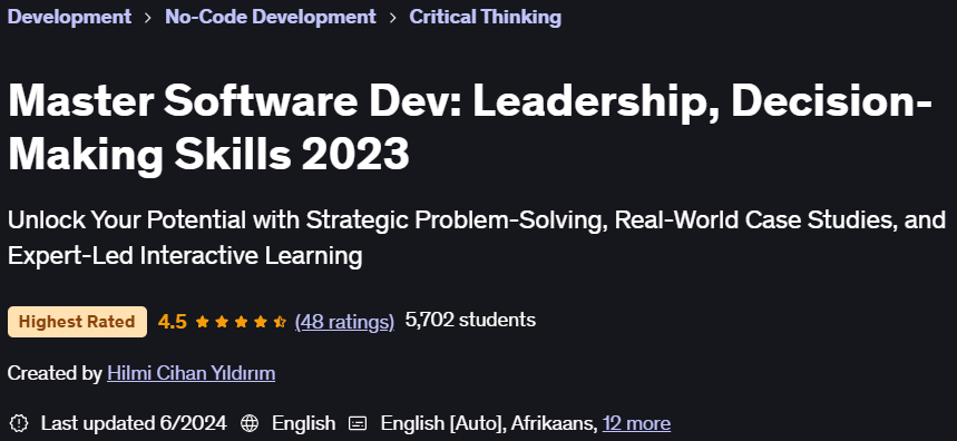 Pictures · Master Software Dev: Leadership, Decision-Making Skills 2023 2023-9