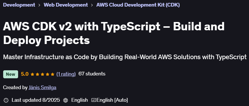Pictures · AWS CDK v2 with TypeScript – Build and Deploy Projects 2025-8