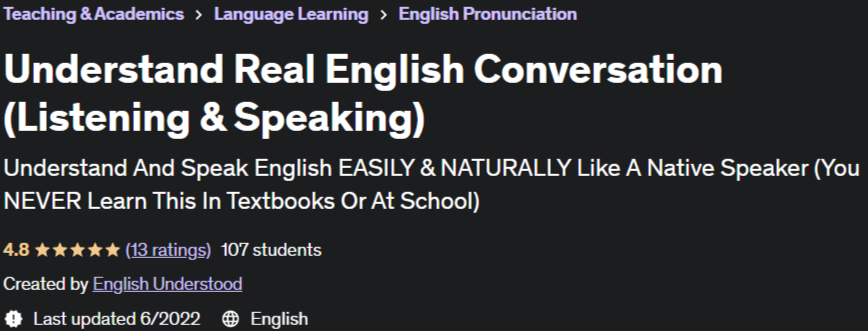 Pictures · Udemy — Understand Real English Conversation (Listening & Speaking) 2022-2