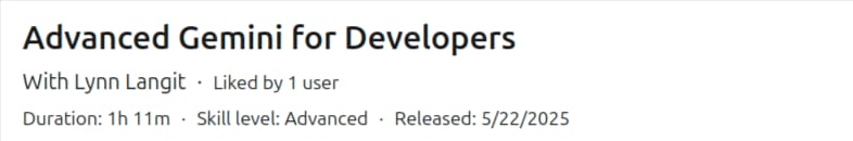 Pictures · Advanced Gemini for Developers 2025-5
