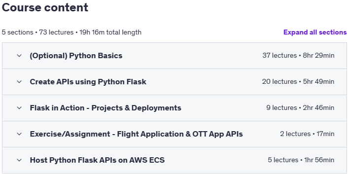 Temas del curso · Python Flask – Crear APIs utilizando Python 2025-4