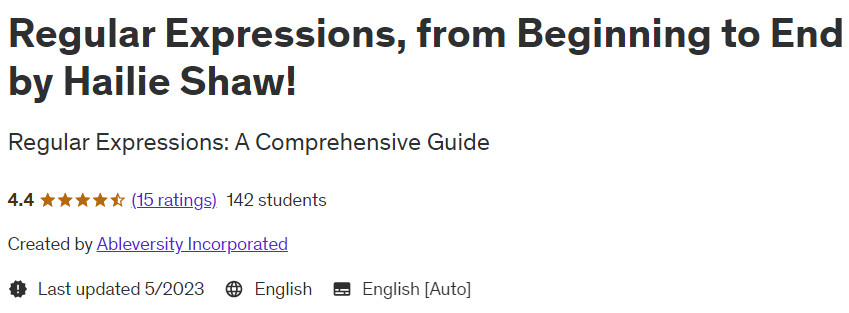 Pictures · Udemy — Regular Expressions, from Beginning to End by Hailie Shaw! 2023-2