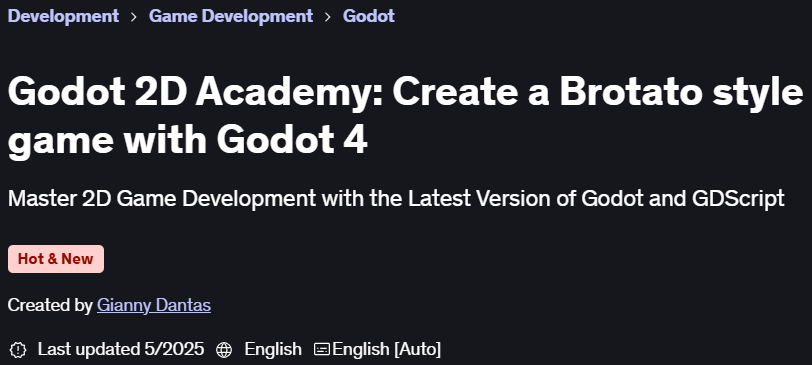 Pictures · Udemy — Godot 2D Academy: Create a Brotato style game with Godot 4 2025-5