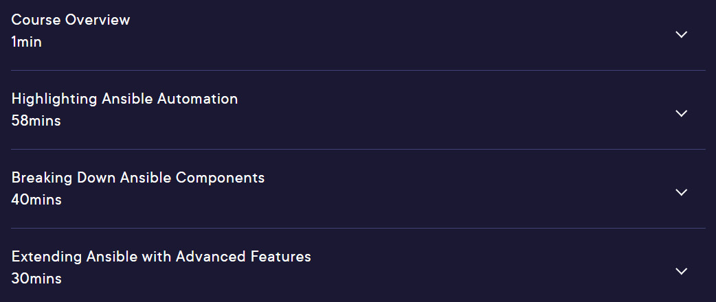 Course topics · Pluralsight — Red Hat Certified Specialist in Advanced Automation: Ansible Core 2024-10