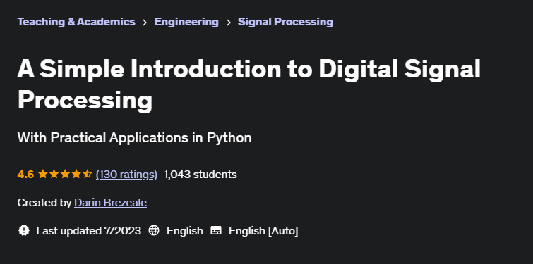Pictures · Udemy — A Simple Introduction to Digital Signal Processing 2023-7