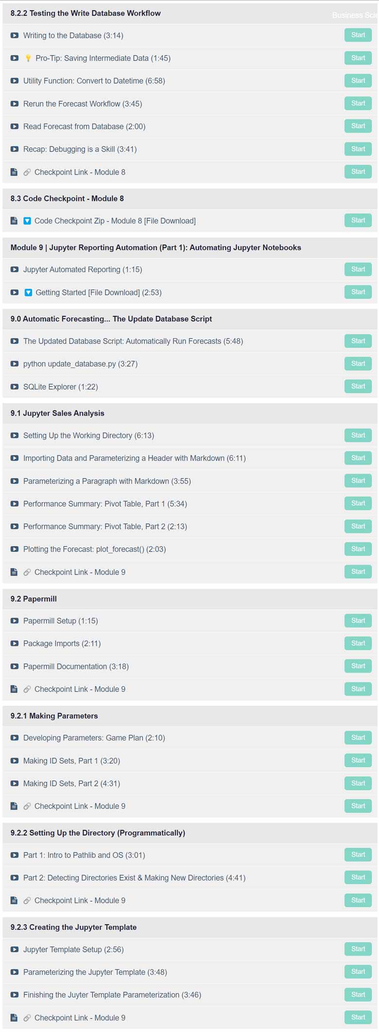 Course topics · Business Science University – Python for Data Science Automation (Course 1) 2024-10