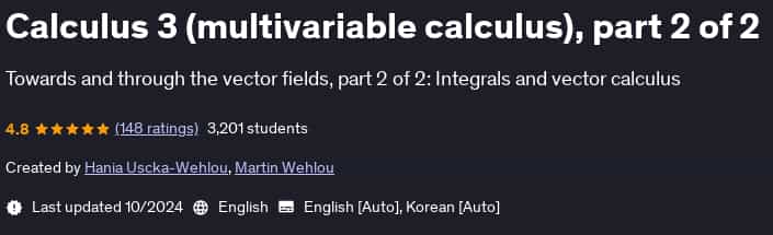 Pictures · Udemy — Calculus 3 (multivariable calculus), part 2 of 2. 2024-10