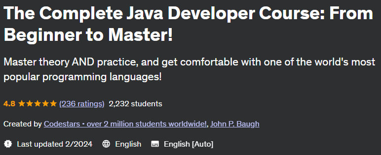Pictures · The Complete Java Developer Course: From Beginner to Master! 2020-12