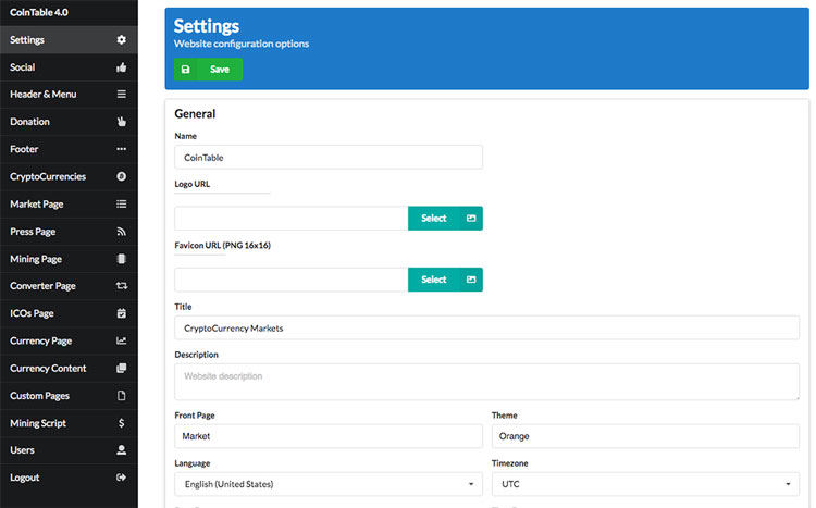 Pictures · Coin Table Script – Cryptocurrency Markets, ICOs & Mining CMS v5.0 2019-01-08
