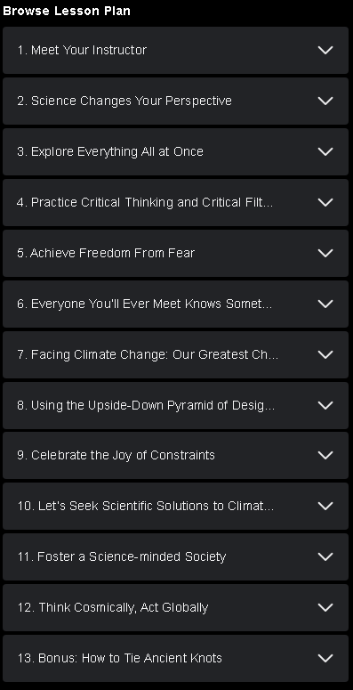 Course topics · MasterClass — Bill Nye Teaches Science and Problem-Solving 2021-12