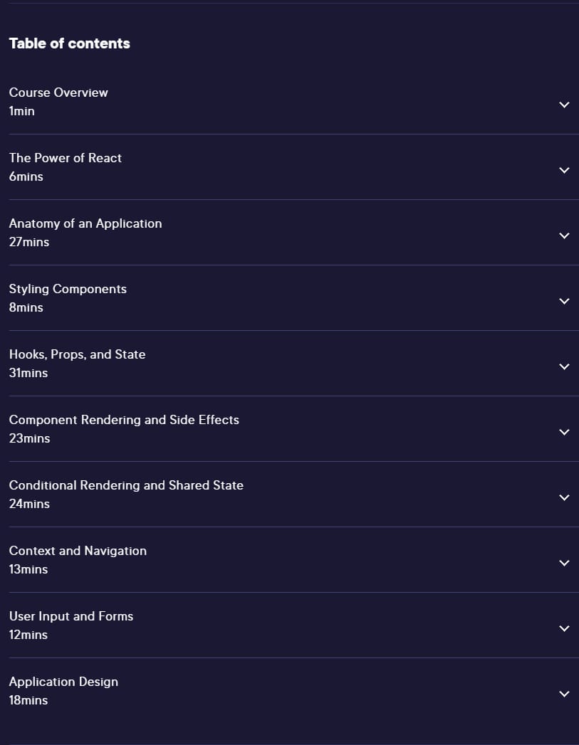 Course topics · React 18 Fundamentals 2022-8
