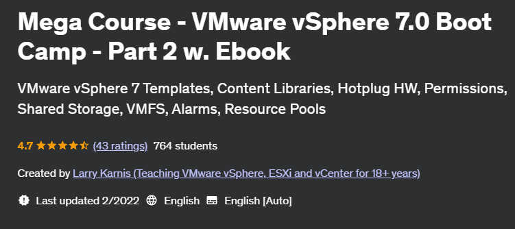 Pictures · Mega Course – VMware vSphere 7.0 Boot Camp – Part 2 w. Ebook 2022-2