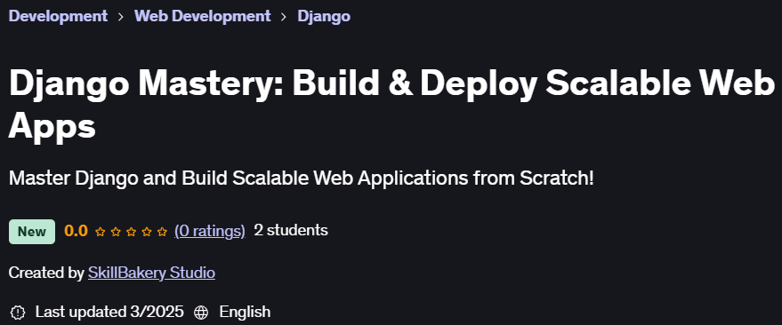 Pictures · Udemy — Django Mastery: Build & Deploy Scalable Web Apps 2025-1