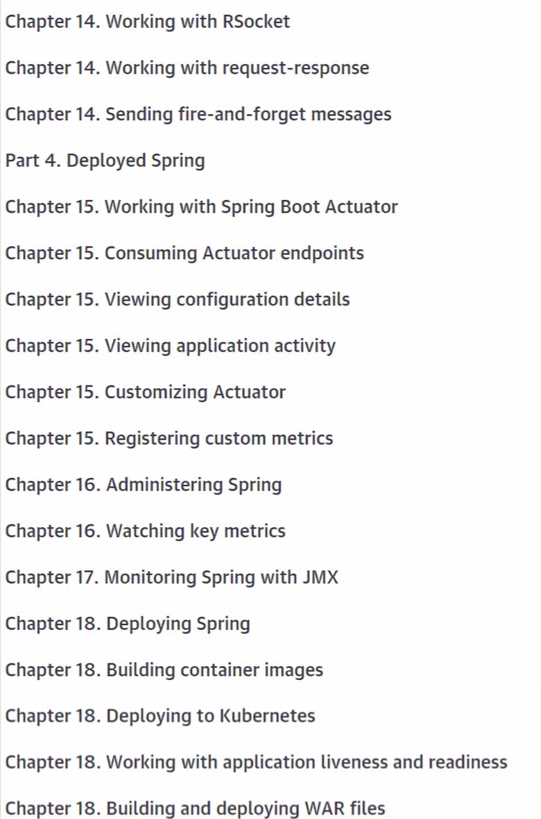 Course topics · Oreilly — Spring in Action, Sixth Edition, Video Edition 2022-4