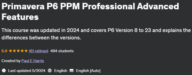 Pictures · Udemy — Primavera P6 PPM Professional Advanced Features 2022-5