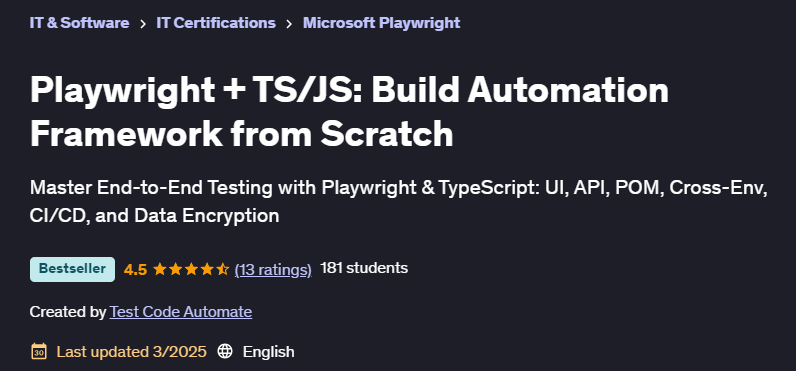 Pictures · Udemy — Playwright + TS/JS: Build Automation Framework from Scratch 2025-3