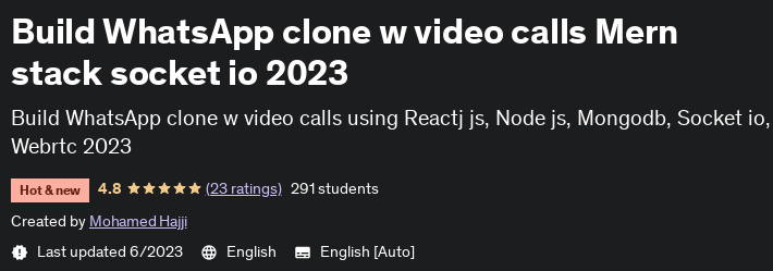 Pictures · Udemy — Build WhatsApp clone w video calls Mern stack socket io 2023 2023-6
