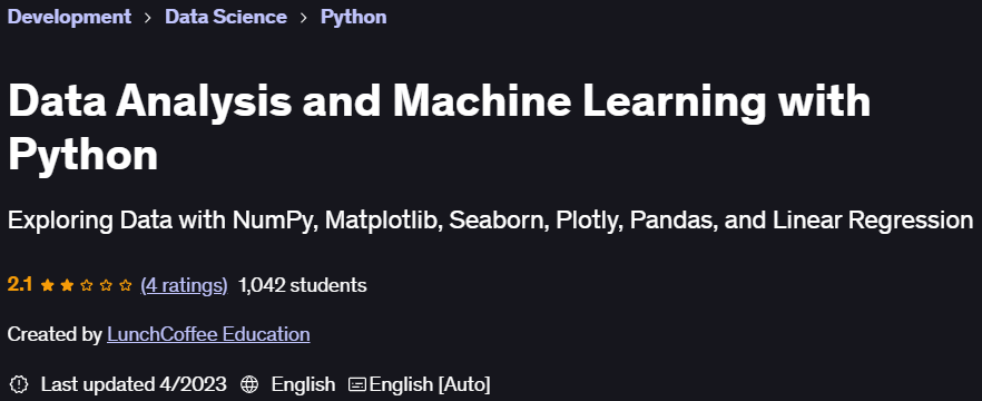 Pictures · Udemy — Data Analysis and Machine Learning with Python 2023-4