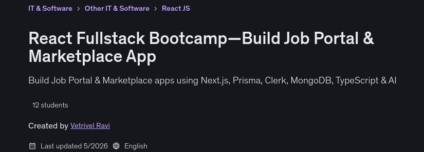 Bilder · React Vollstack Bootcamp-Build Job Portal & Marketplace App 2026-5
