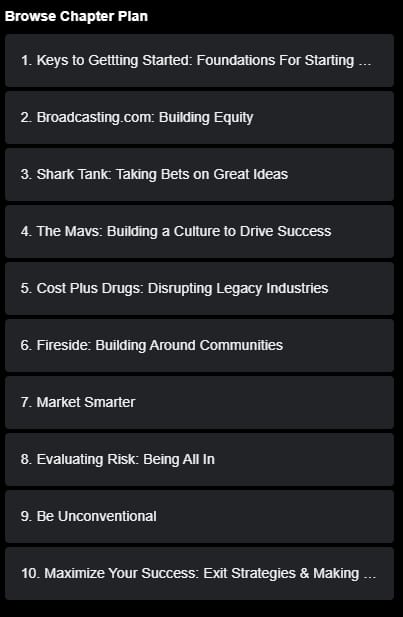 Sujets du cours · MasterClass – Mark Cuban apprend à gagner grand dans les affaires 2024-2