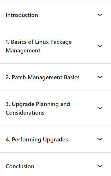 Course topics · Linux System Upgrade and Patch Management 2024-7