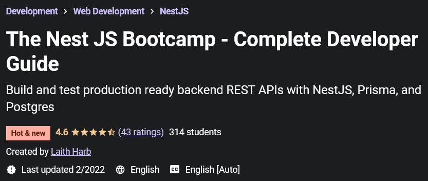 Pictures · Udemy — The Nest JS Bootcamp – Complete Developer Guide 2022-2