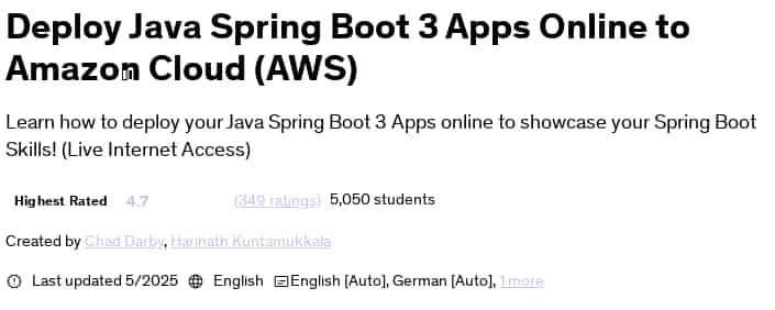 Pictures · Deploy Java Spring Boot 3 Apps Online to Amazon Cloud (AWS) 2025-5